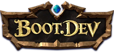 A hammered-metal style banner features the company words in fantasy serif font to form the logo