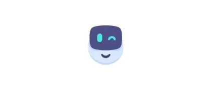 A winking robot face is the logo