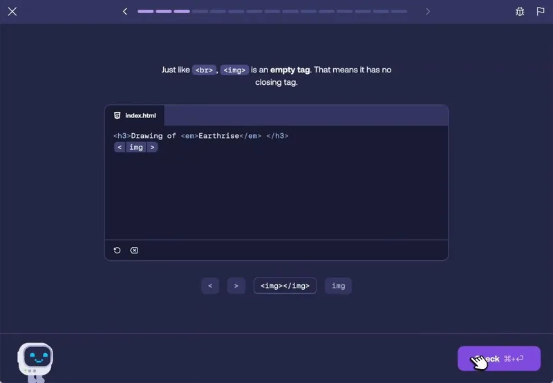 The coding instruction window is shown
